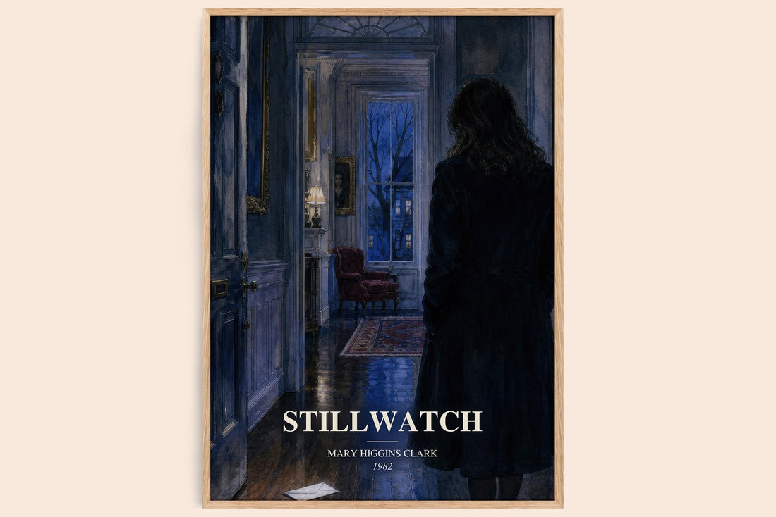Stillwatch watercolour book poster by Mary Higgins Clark – framed literary art print