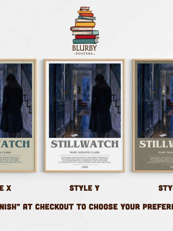 Stillwatch bookish print in frame leaning in hallway – thriller wall art