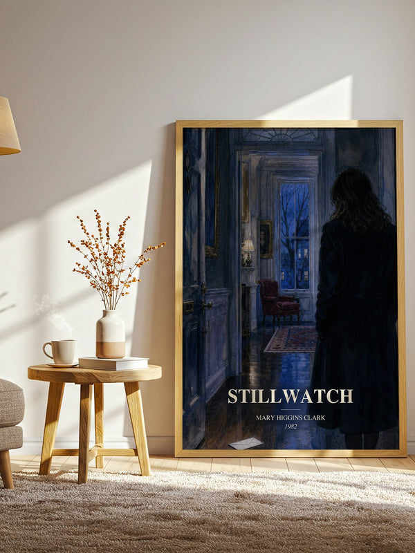 Stillwatch watercolour print in frame leaning in hallway – thriller wall art