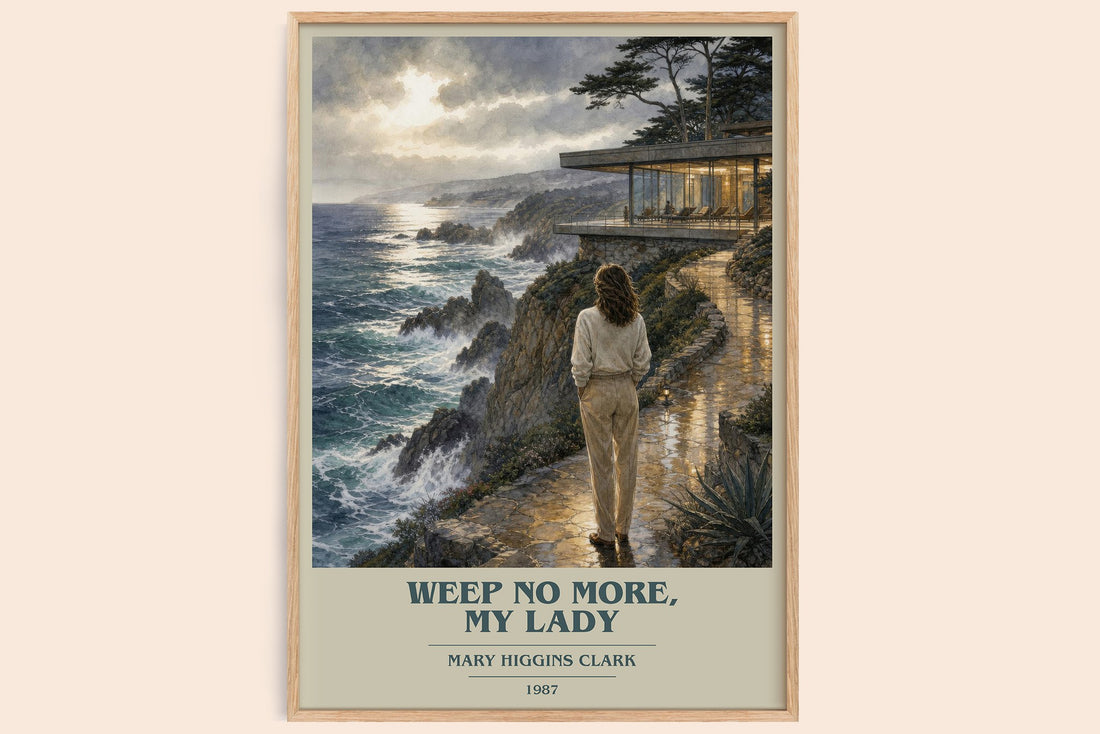 Weep No More, My Lady book cover book poster by Mary Higgins Clark – framed literary art print