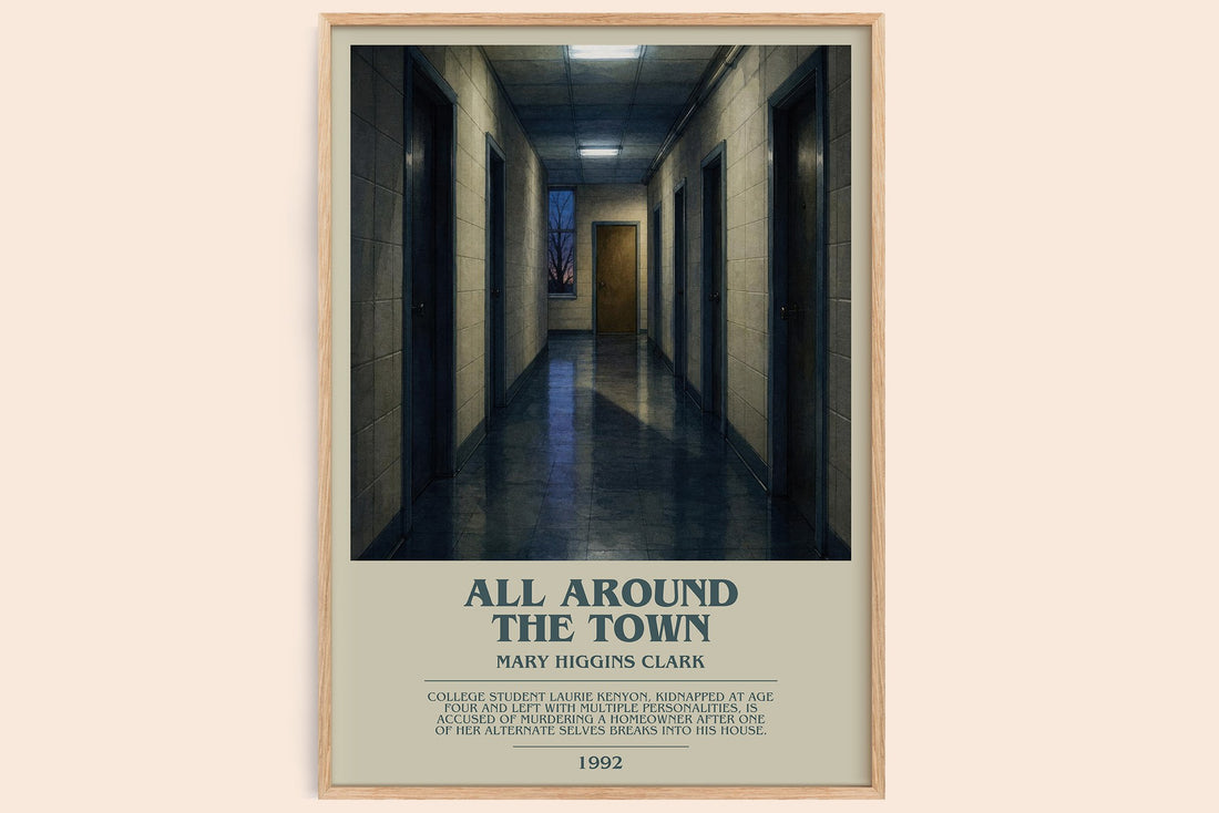 All Around the Town bookish book poster by Mary Higgins Clark – framed literary art print