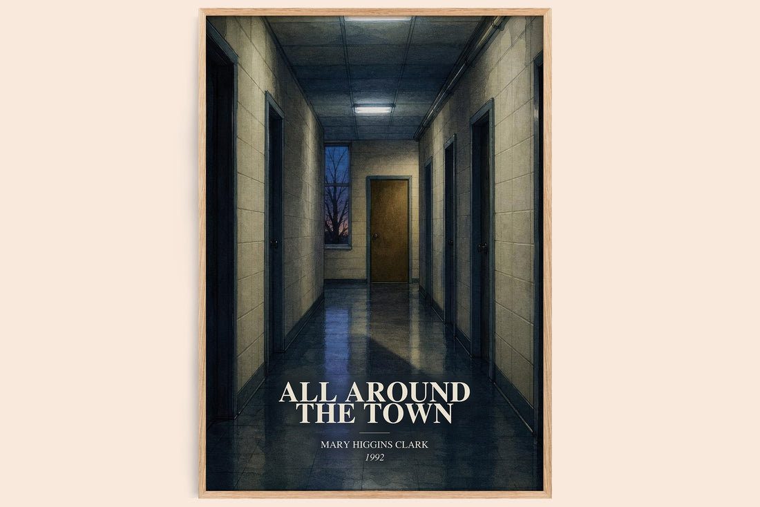 All Around the Town watercolour book poster by Mary Higgins Clark – framed literary art print