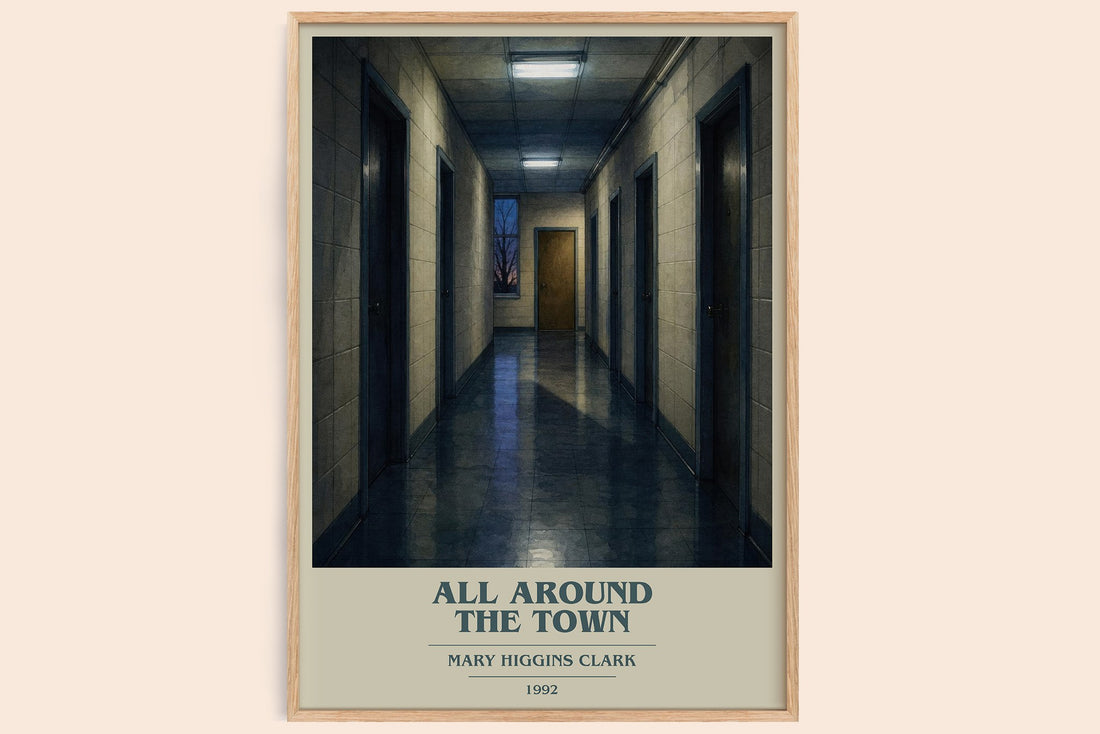 All Around the Town book cover book poster by Mary Higgins Clark – framed literary art print