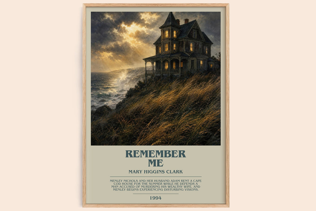 Remember Me bookish book poster by Mary Higgins Clark – framed literary art print