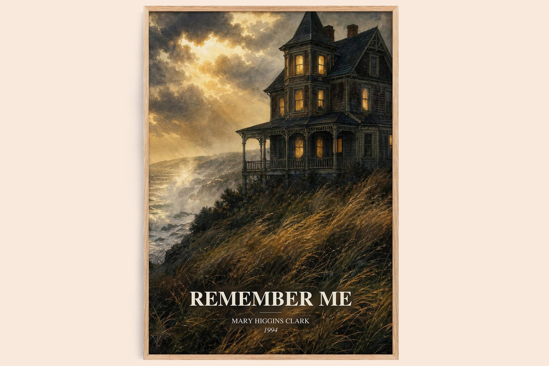 Remember Me watercolour book poster by Mary Higgins Clark – framed literary art print