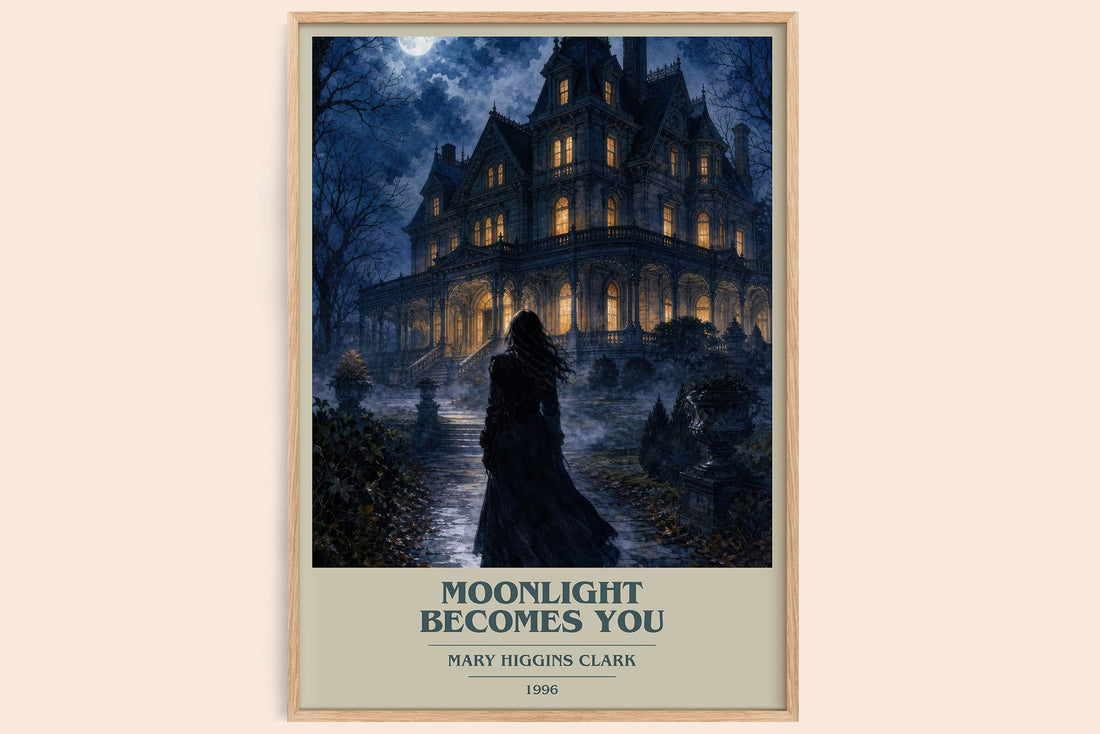Moonlight Becomes You book cover book poster by Mary Higgins Clark – framed literary art print