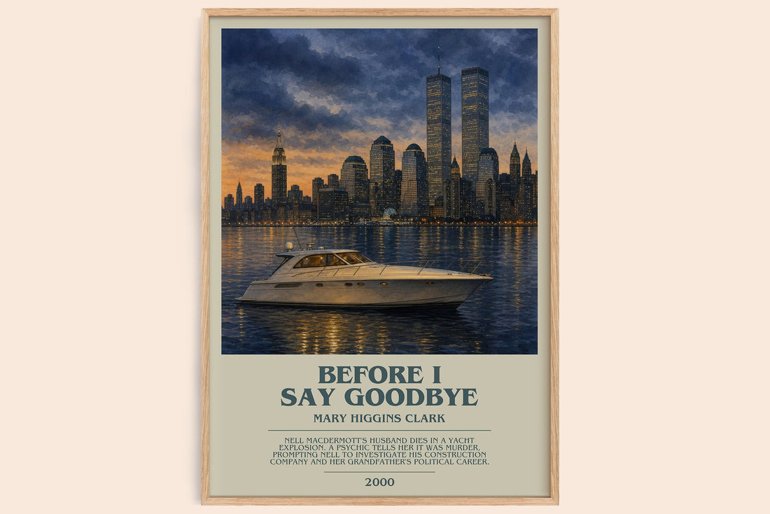 Before I Say Goodbye bookish book poster by Mary Higgins Clark – framed literary art print