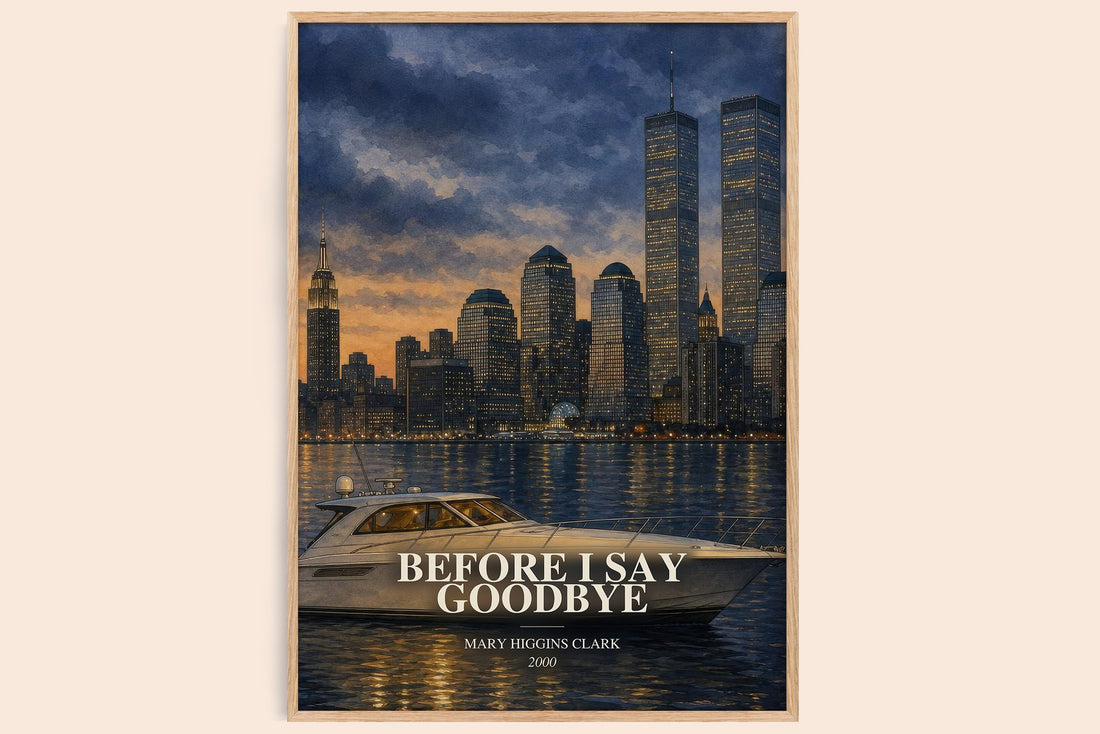 Before I Say Goodbye watercolour book poster by Mary Higgins Clark – framed literary art print