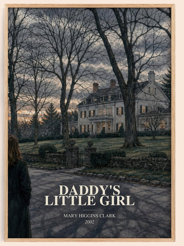 Daddy's Little Girl watercolour book poster by Mary Higgins Clark – framed literary art print