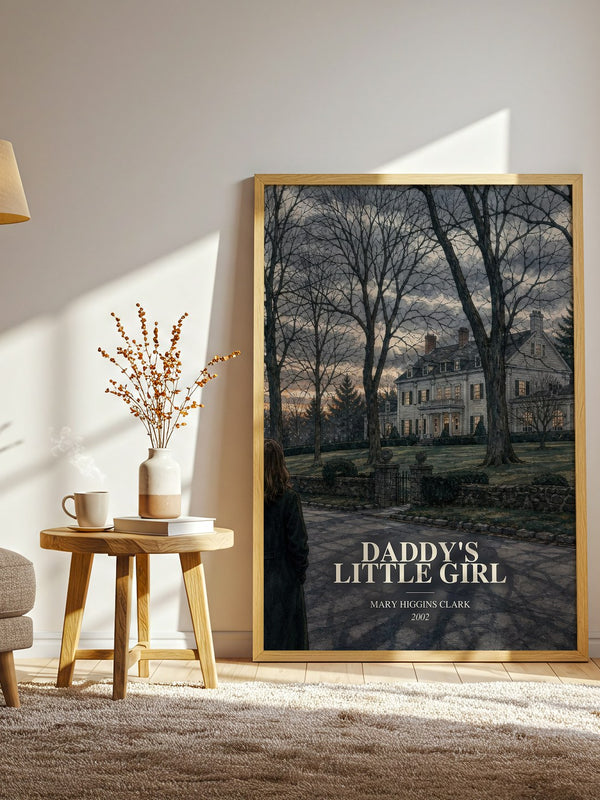 Daddy's Little Girl watercolour print in frame leaning in hallway – thriller wall art