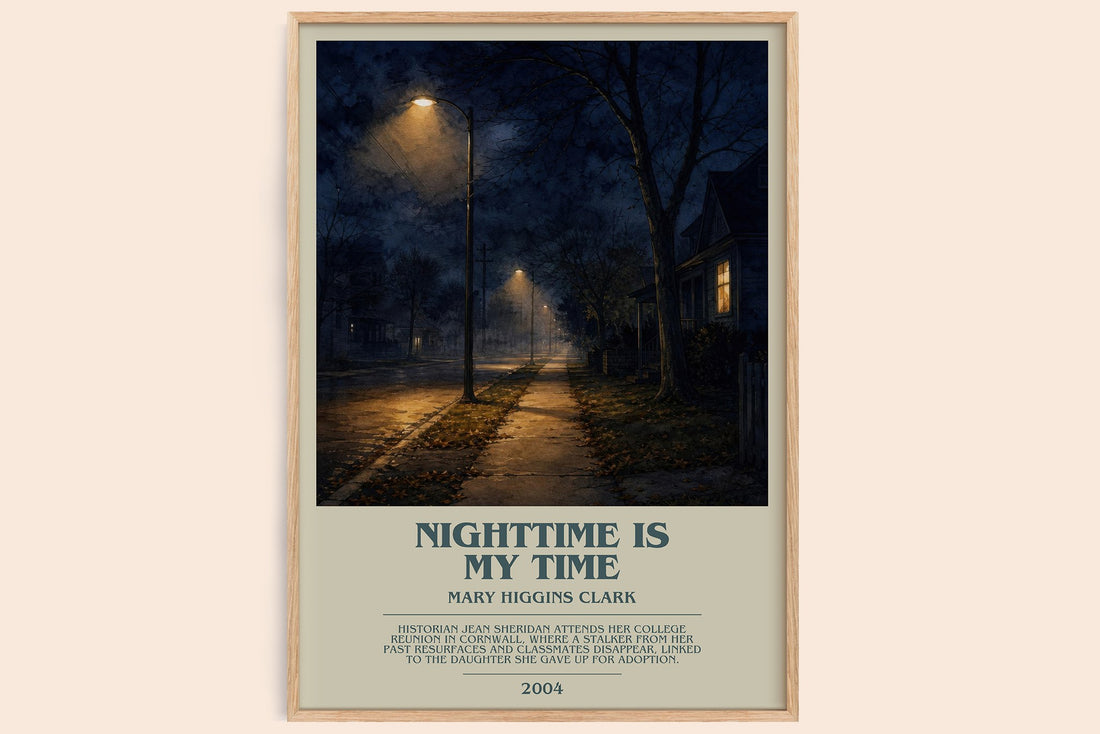 Nighttime Is My Time bookish book poster by Mary Higgins Clark – framed literary art print