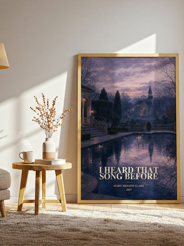 I Heard That Song Before watercolour print in frame leaning in hallway – mystery wall art