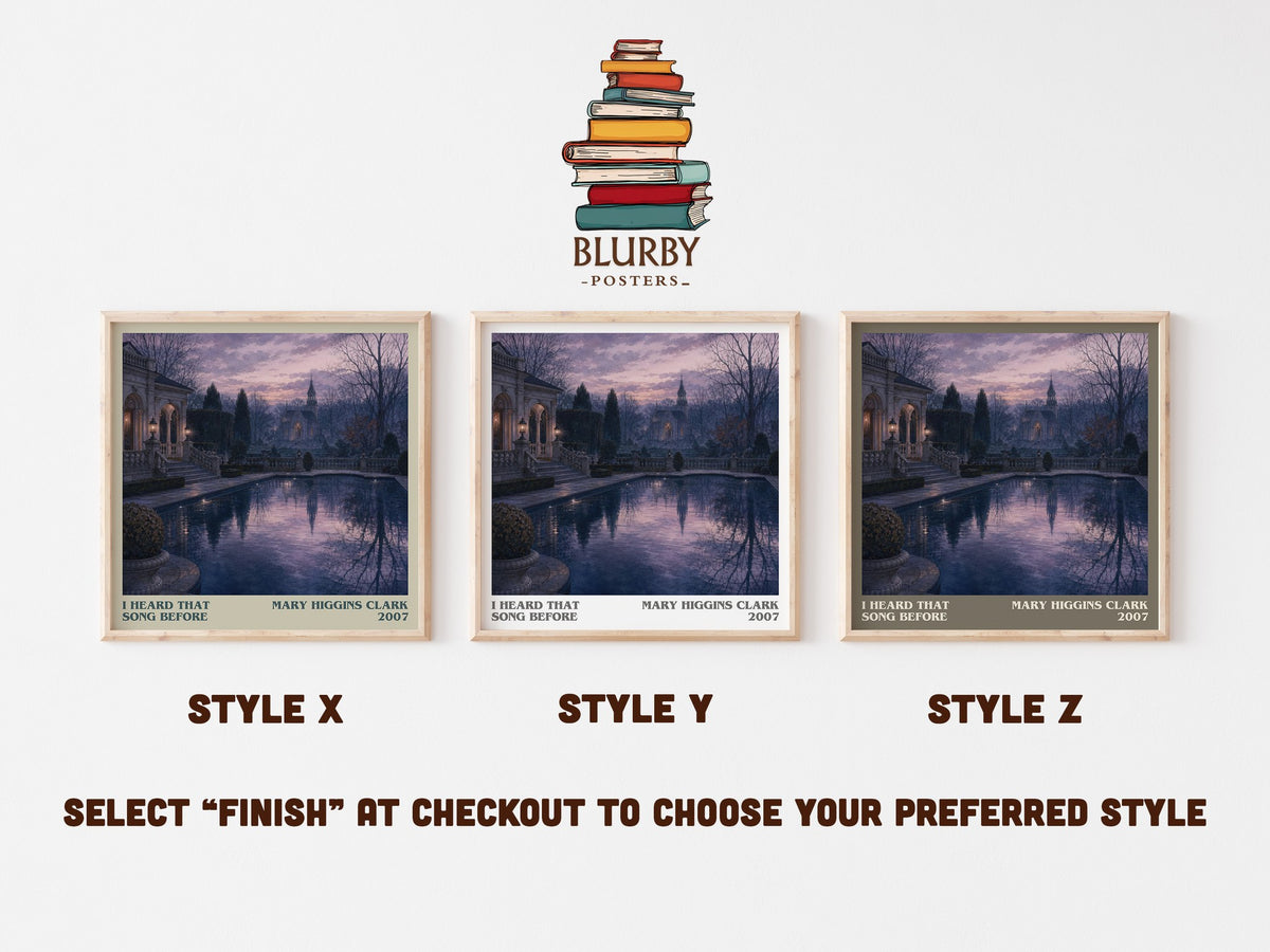 I Heard That Song Before literary print in frame leaning in hallway – mystery wall art (mockup)