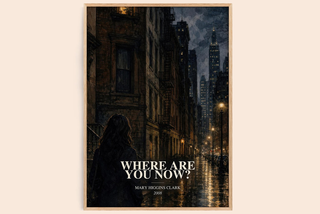 Where Are You Now? watercolour book poster by Mary Higgins Clark – framed literary art print