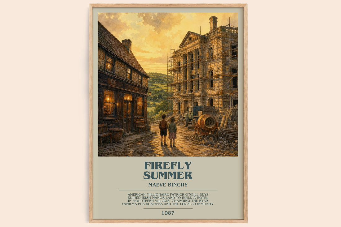 Firefly Summer bookish book poster by Maeve Binchy – framed literary art print