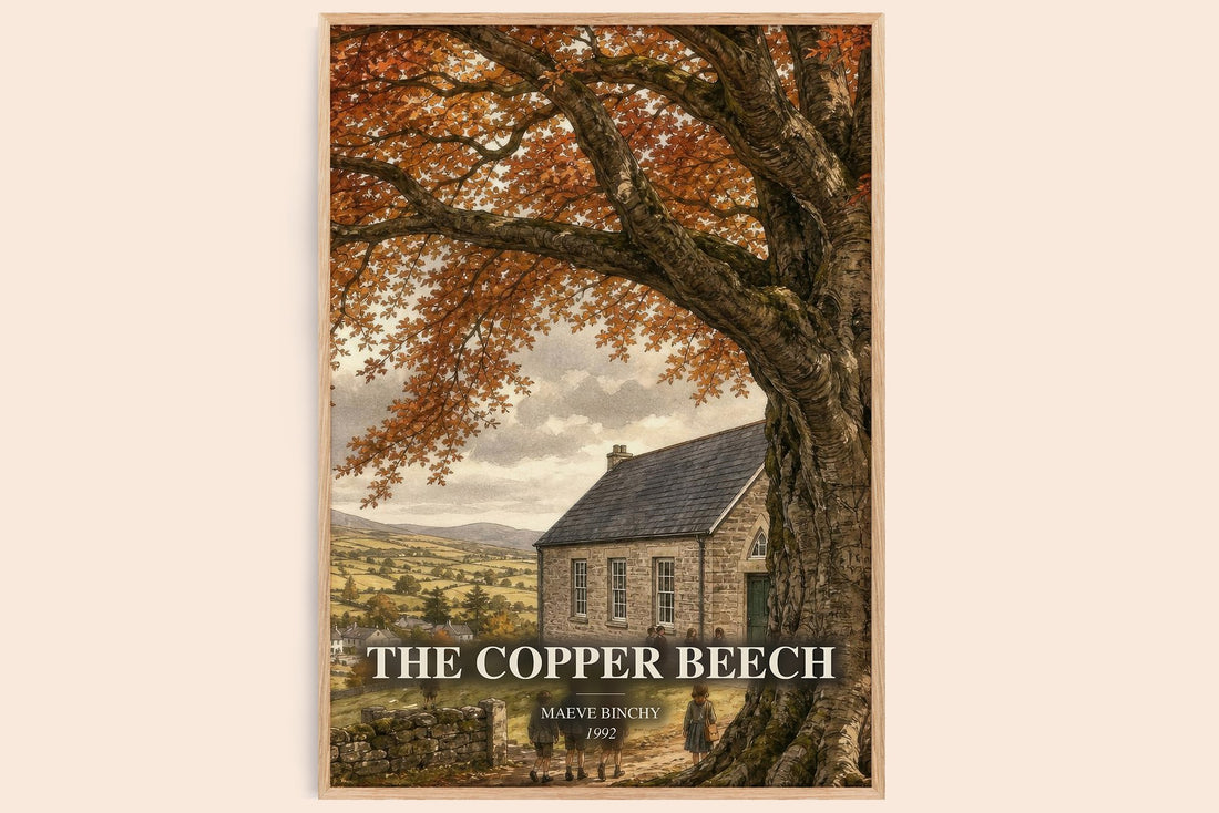 The Copper Beech watercolour book poster by Maeve Binchy – framed literary art print