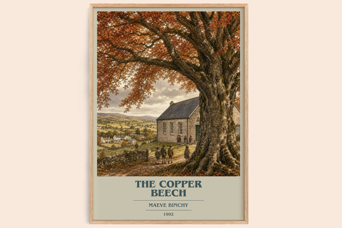 The Copper Beech book cover book poster by Maeve Binchy – framed literary art print