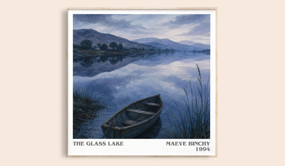 The Glass Lake literary book poster by Maeve Binchy – framed literary art print