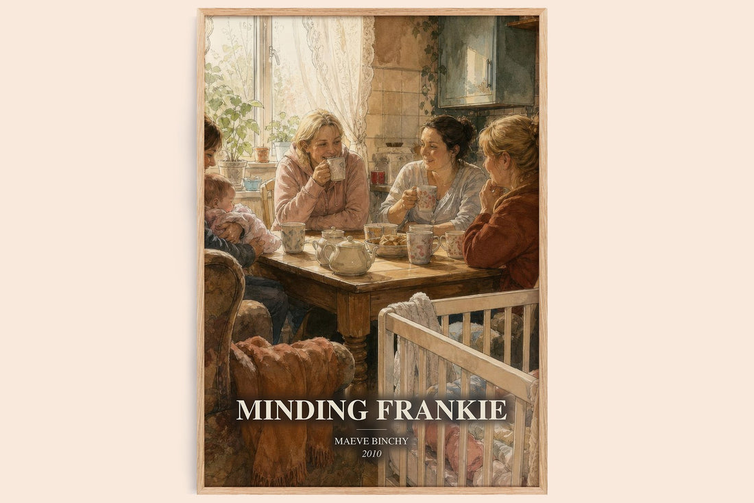 Minding Frankie watercolour book poster by Maeve Binchy – framed literary art print