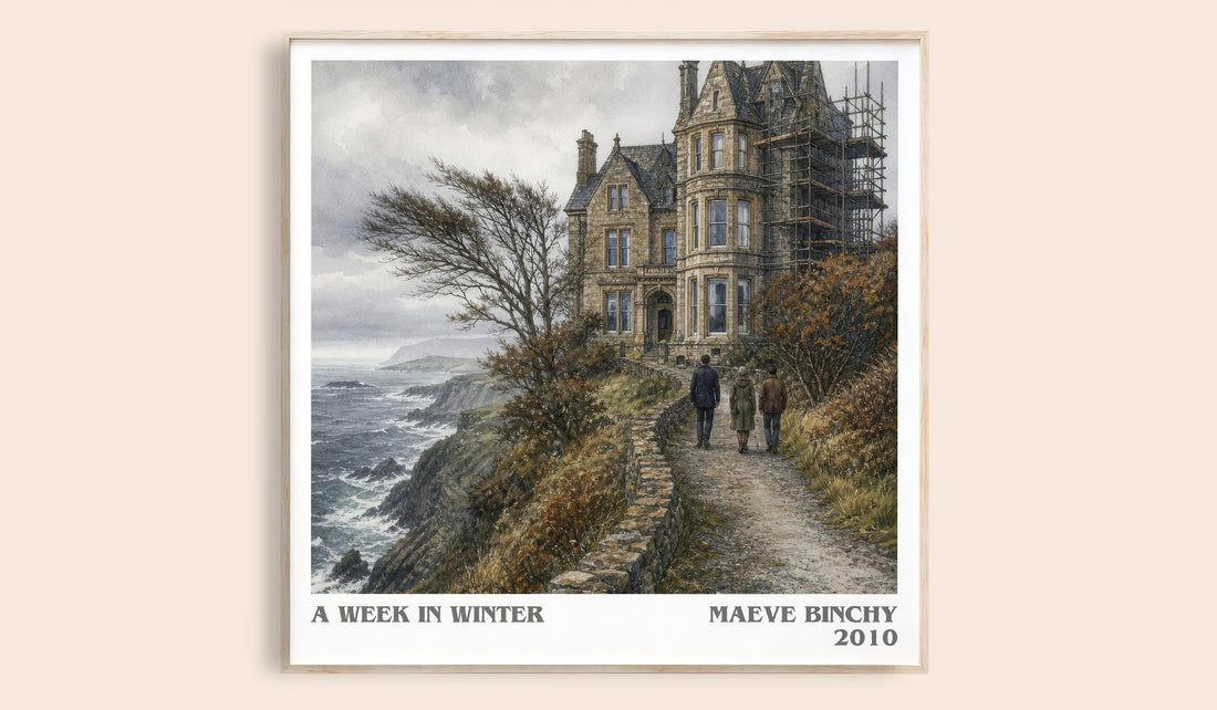 A Week in Winter literary book poster by Maeve Binchy – framed literary art print
