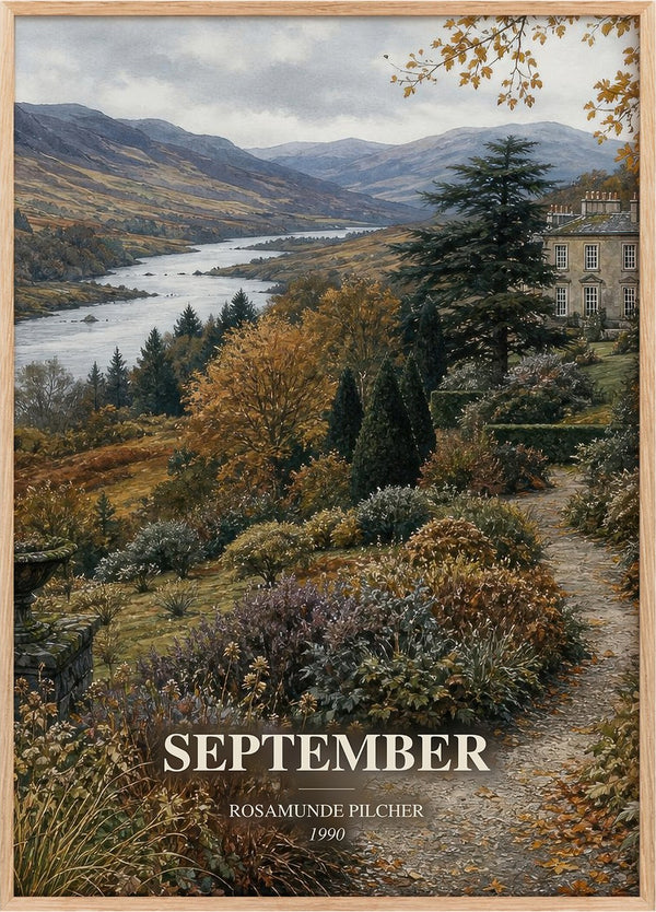 September Book Watercolour Illustration by Rosamunde Pilcher