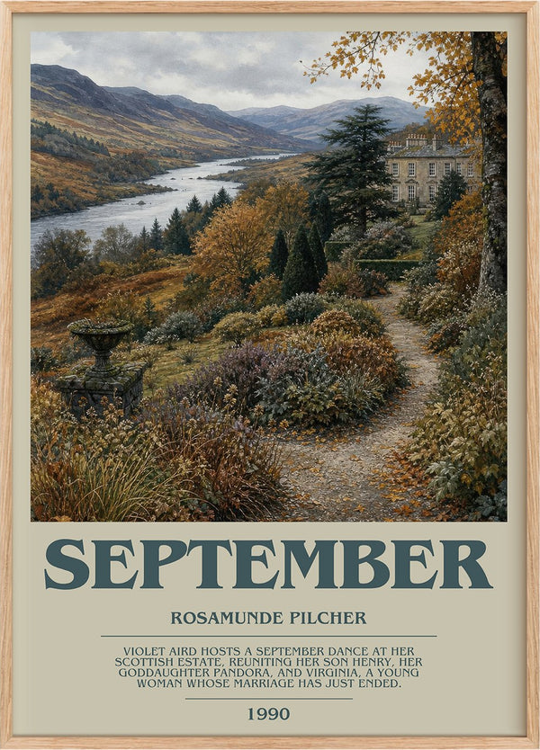 September Bookish Wall Art by Rosamunde Pilcher