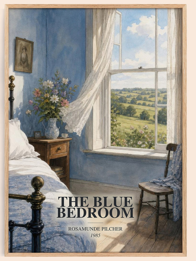 The Blue Bedroom Book Watercolour Illustration by Rosamunde Pilcher