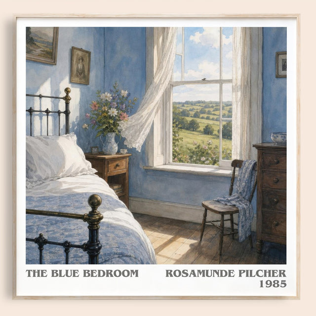 The Blue Bedroom Literary Art Print by Rosamunde Pilcher