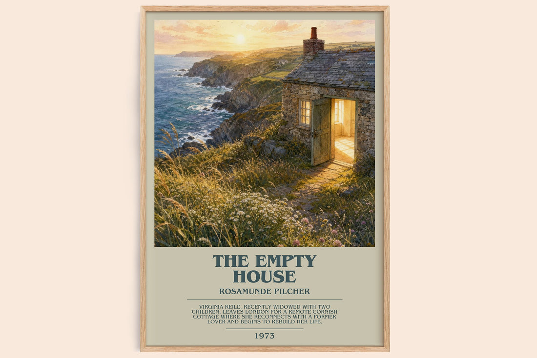 The Empty House bookish book poster by Rosamunde Pilcher – framed literary art print