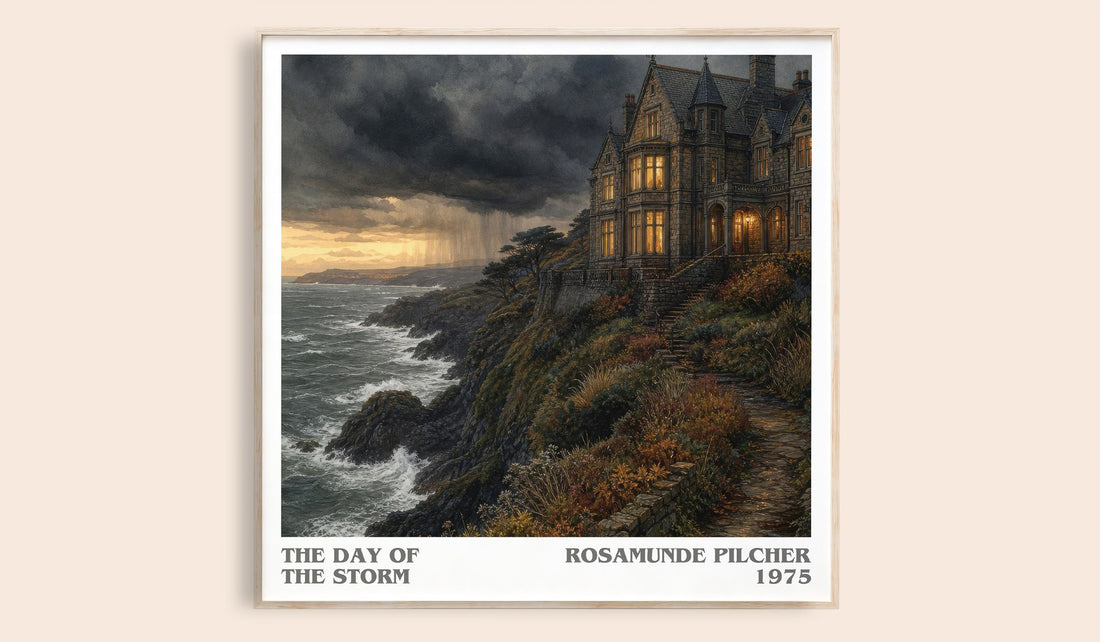 The Day of the Storm literary book poster by Rosamunde Pilcher – framed literary art print