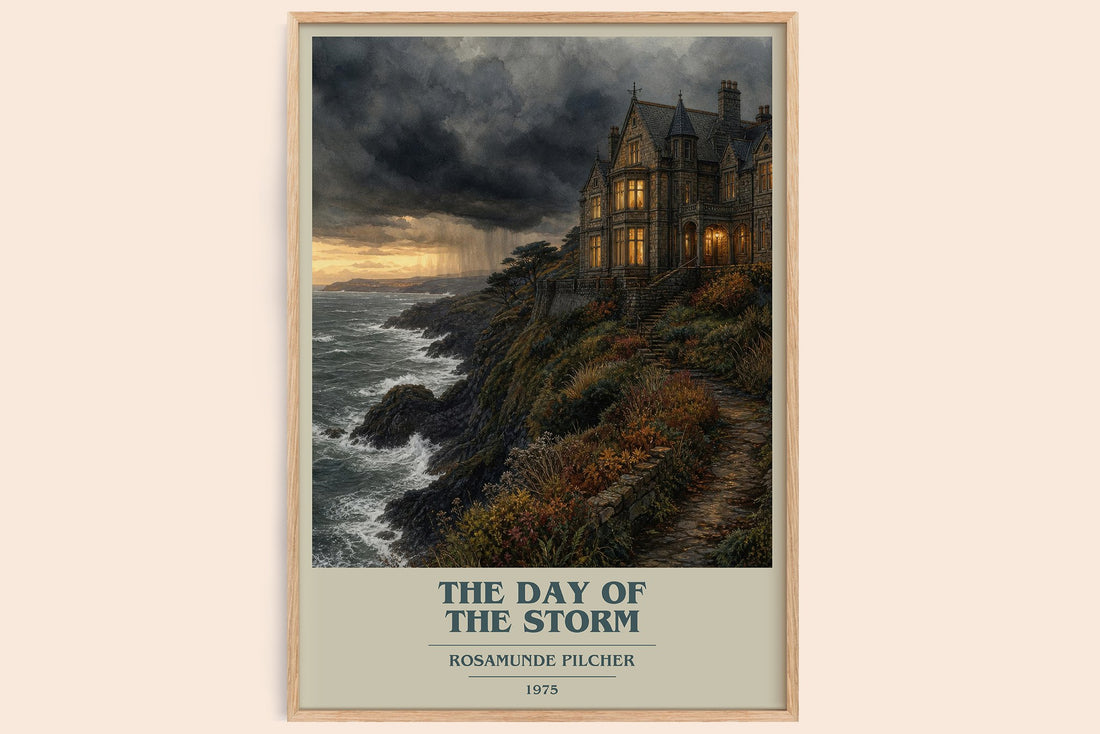 The Day of the Storm book cover book poster by Rosamunde Pilcher – framed literary art print