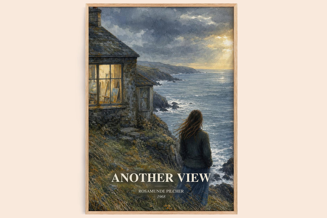 Another View watercolour book poster by Rosamunde Pilcher – framed literary art print