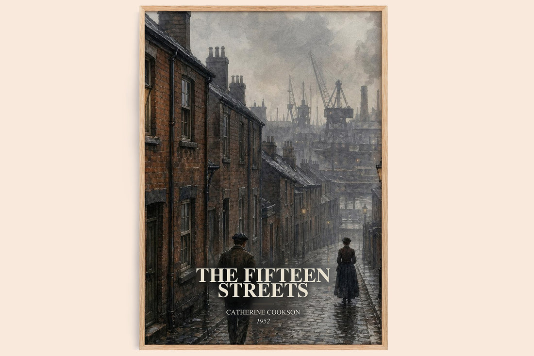 The Fifteen Streets watercolour book poster by Catherine Cookson – framed literary art print