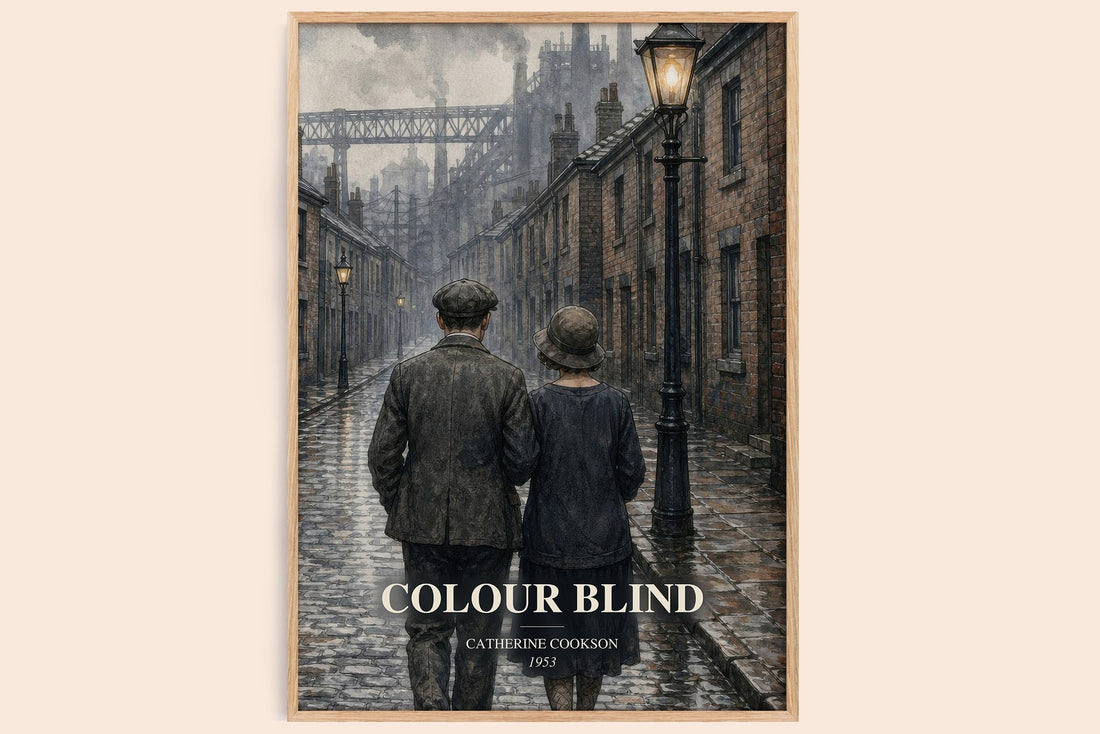 Colour Blind watercolour book poster by Catherine Cookson – framed literary art print