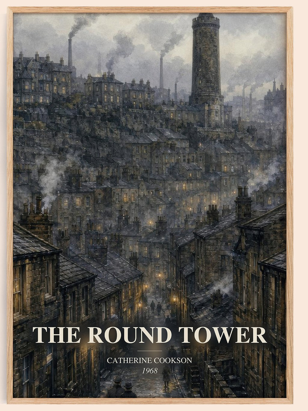The Round Tower watercolour book poster by Catherine Cookson – framed literary art print