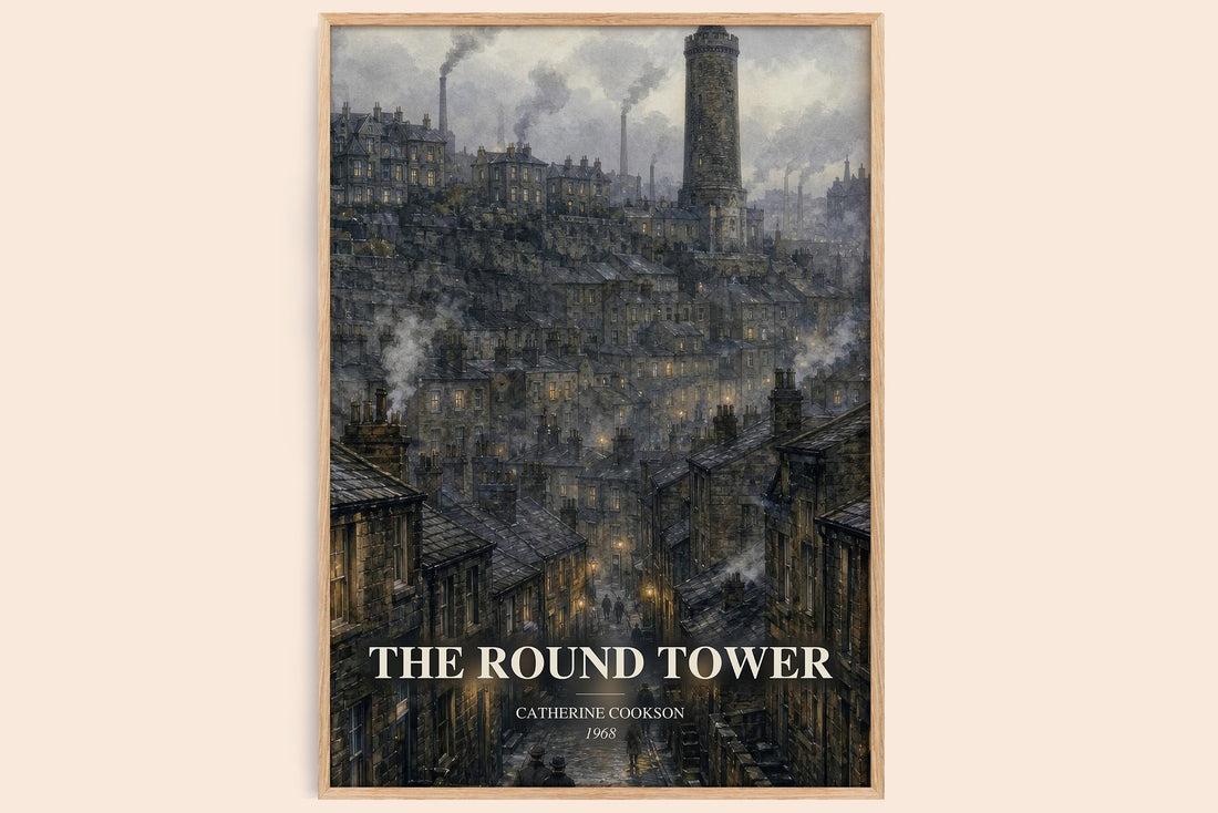 The Round Tower watercolour book poster by Catherine Cookson – framed literary art print