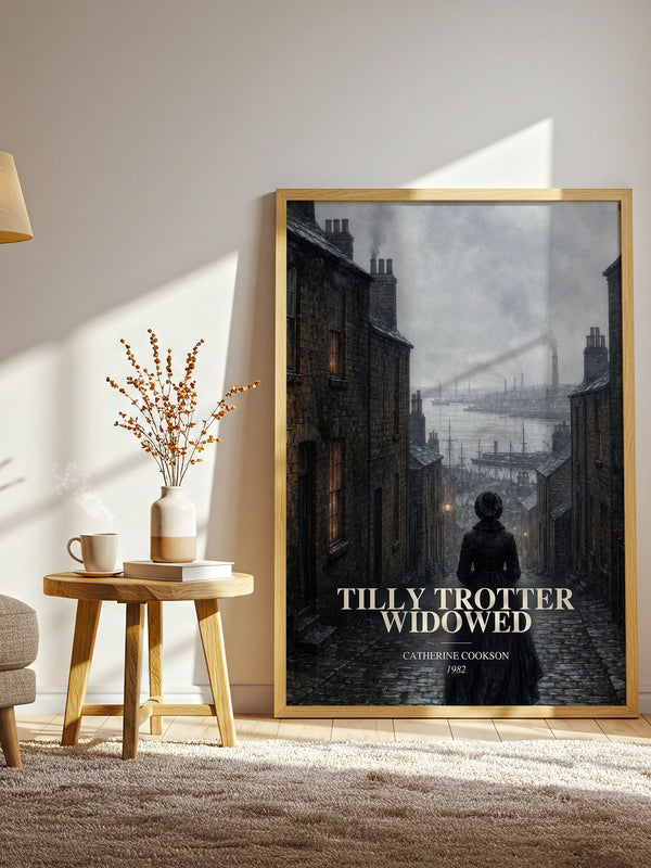 Tilly Trotter Widowed watercolour print in frame leaning in hallway – historical fiction wall art