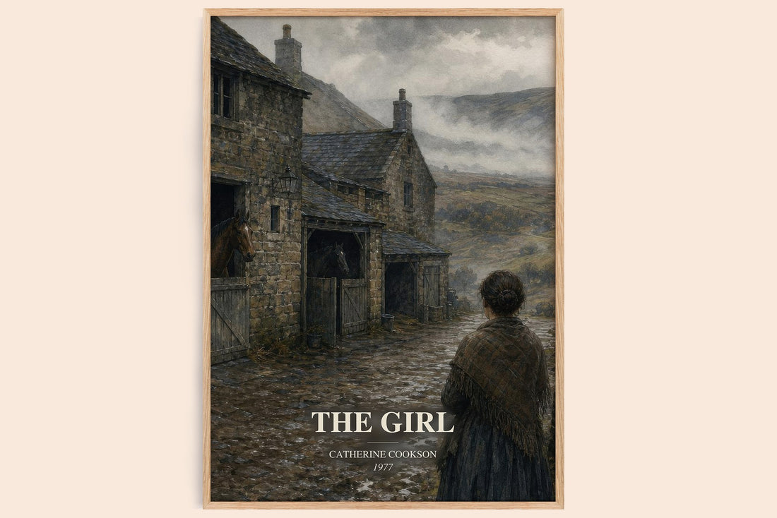 The Girl watercolour book poster by Catherine Cookson – framed literary art print