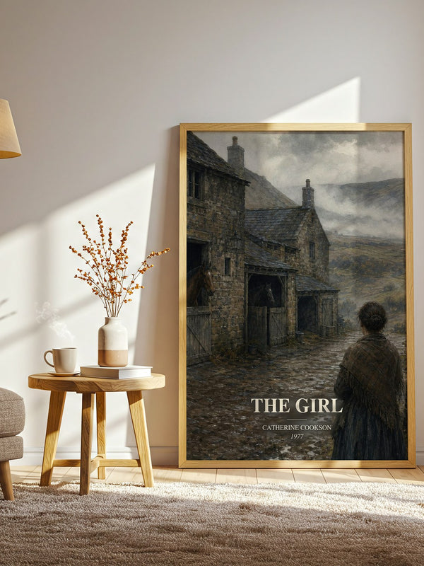 The Girl watercolour print in frame leaning in hallway – historical fiction wall art