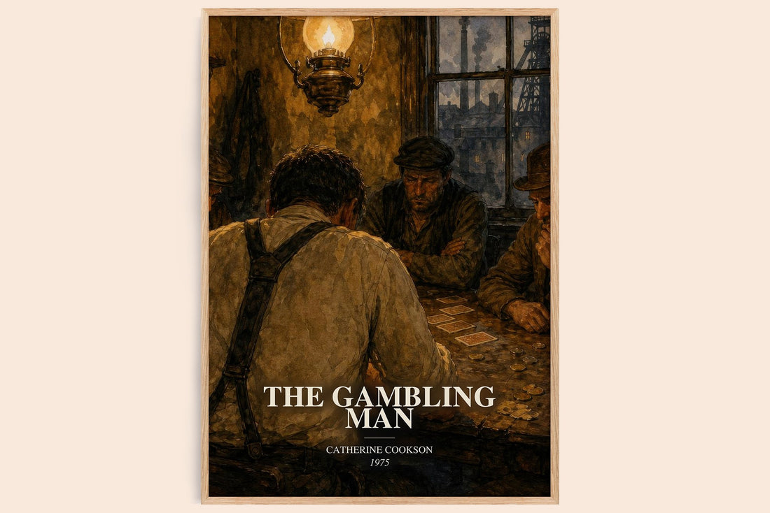The Gambling Man watercolour book poster by Catherine Cookson – framed literary art print