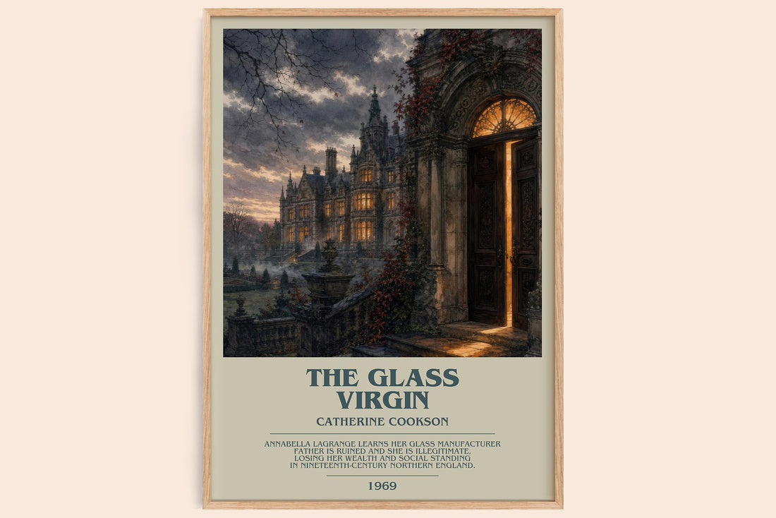 The Glass Virgin bookish book poster by Catherine Cookson – framed literary art print