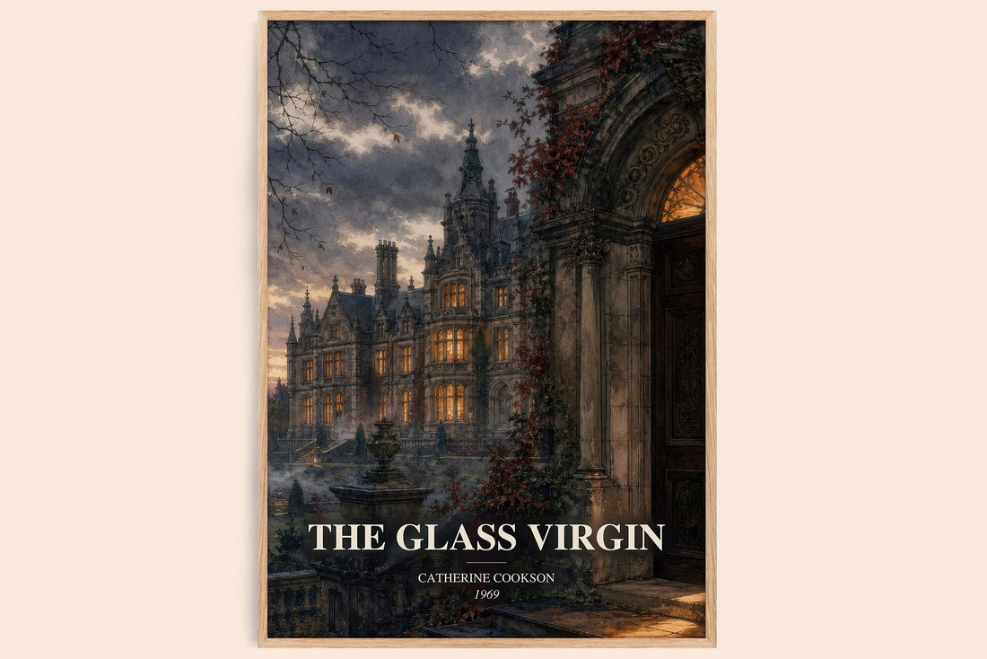 The Glass Virgin watercolour book poster by Catherine Cookson – framed literary art print