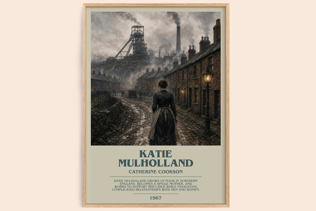 Katie Mulholland bookish book poster by Catherine Cookson – framed literary art print