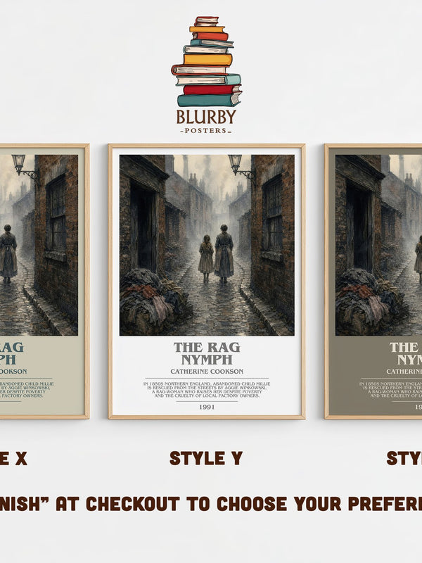 The Rag Nymph bookish print in frame leaning in hallway – historical fiction wall art