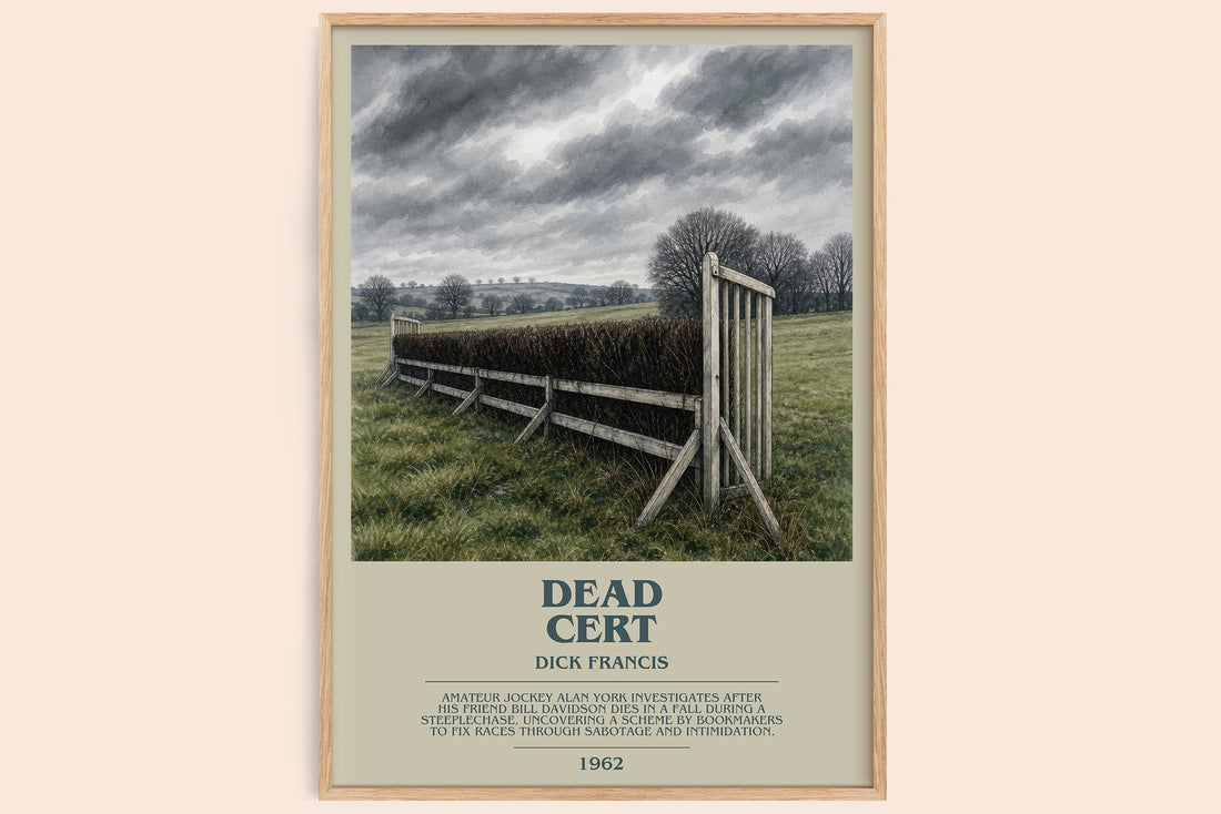 Dead Cert bookish book poster by Dick Francis – framed literary art print