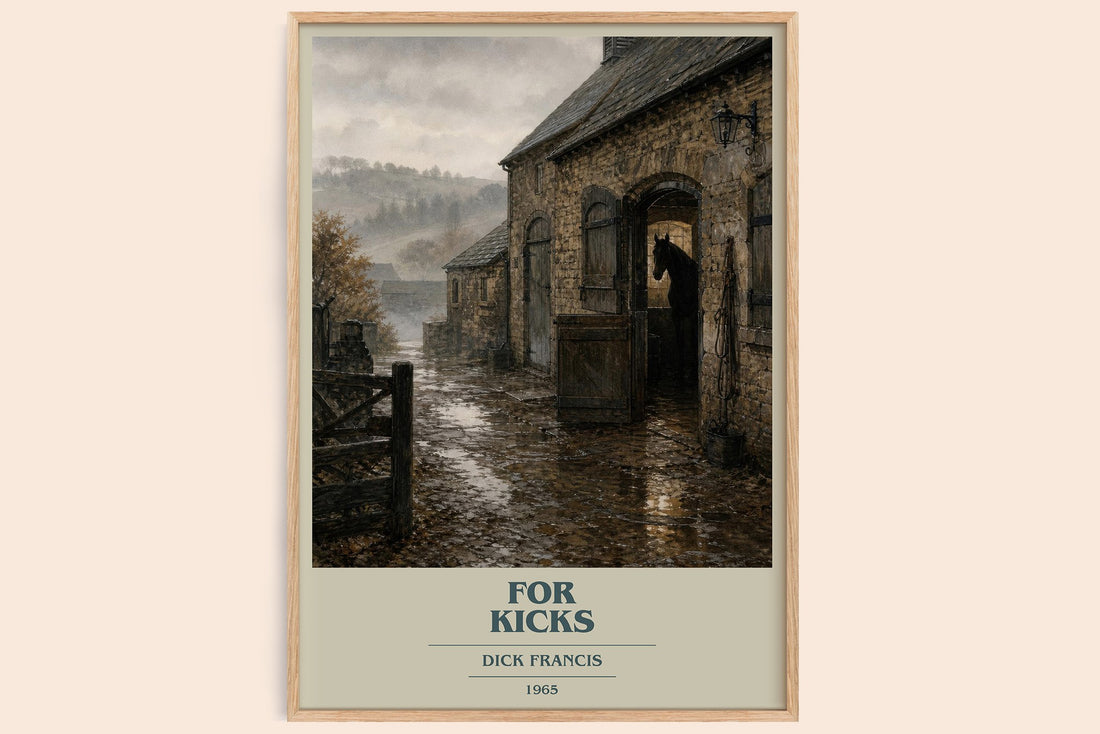 For Kicks book cover book poster by Dick Francis – framed literary art print