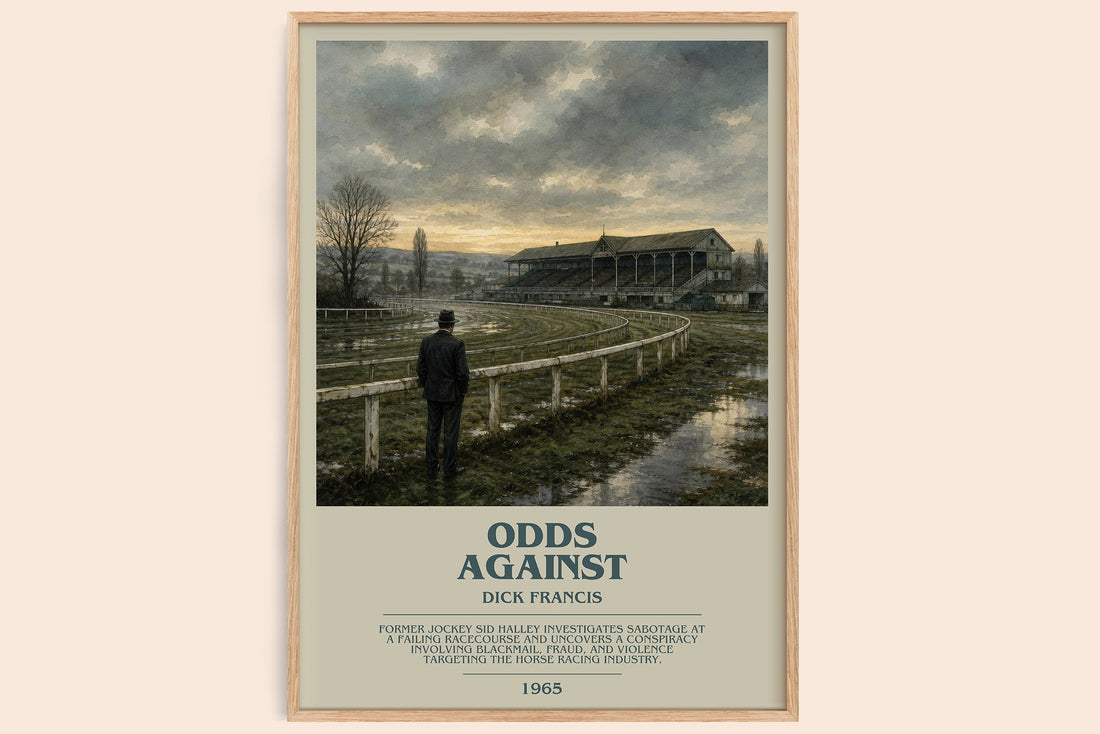 Odds Against bookish book poster by Dick Francis – framed literary art print