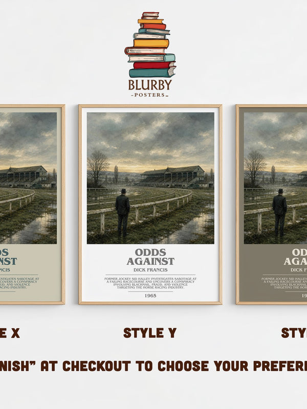 Odds Against bookish print in frame leaning in hallway – crime wall art