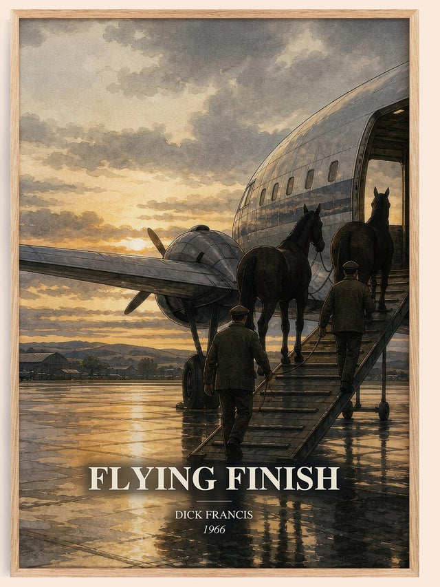 Flying Finish Book Watercolour Illustration by Dick Francis