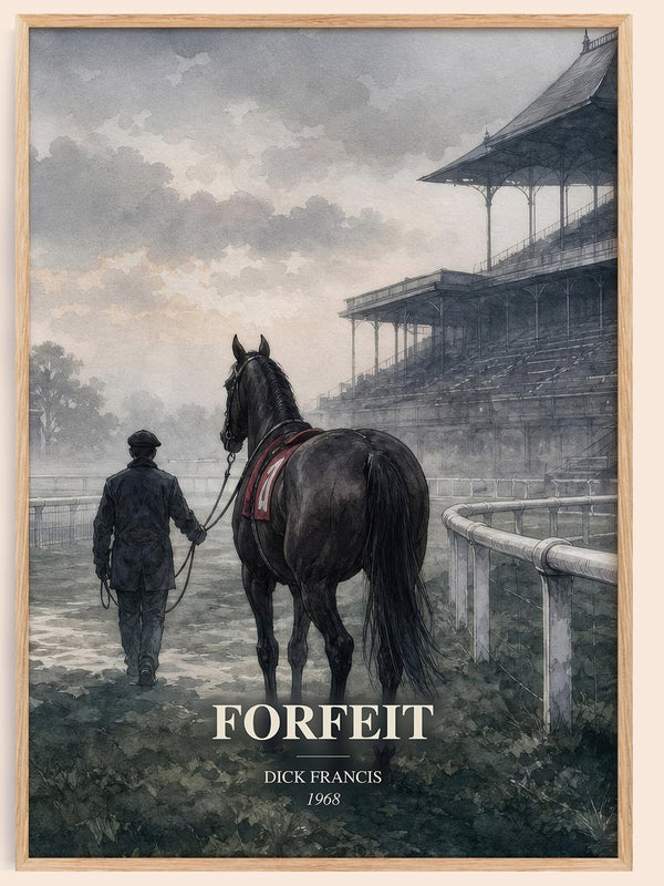 Forfeit watercolour book poster by Dick Francis – framed literary art print
